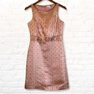 Forever 21 Metallic Pink Jacquard Mod Sheath Dress Size S